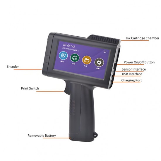 High Quality Portable Thermal Inkjet Printer for Manual Coding New 600dpi Clothes Coding 12.7mm/25.4mm Batch Manual Grade