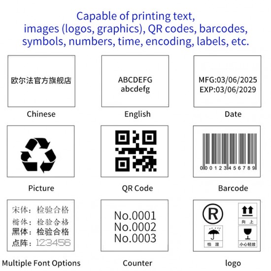 High Quality Portable Hand Thermal Inkjet Printer 12.7/25.4mm New 600dpi Clothes Batch Coding Manual Grade Handheld QR