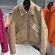 2025 Spring Women Leather Clothes Oversize Bomber Leather Jacket Camel Suede Jackets