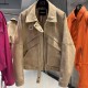 2025 Spring Women Leather Clothes Oversize Bomber Leather Jacket Camel Suede Jackets