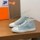 Thiery Hery High Top Canvas Shoes for Men and Women Spring Fashion Genuine Cowhide Upper with Lace-Up Design and Closed Toe