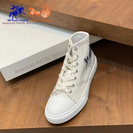 Thiery Hery High Top Canvas Shoes for Men and Women Spring Fashion Genuine Cowhide Upper with Lace-Up Design and Closed Toe