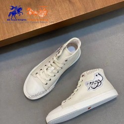 Thiery Hery High Top Canvas Shoes for Men and Women Spring Fashion Genuine Cowhide Upper with Lace-Up Design and Closed Toe