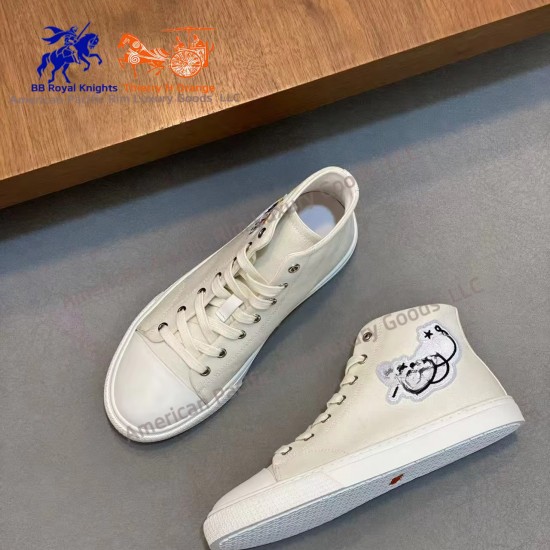 Thiery Hery High Top Canvas Shoes for Men and Women Spring Fashion Genuine Cowhide Upper with Lace-Up Design and Closed Toe