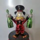 Pop Arts Resin Crafts Chrome Colored Duck with Champagne Bottles Animal Cartoon Character Duck Statue for Arts Gallery