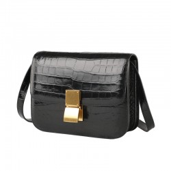 Crocodile Skin Tofu Bag Box Feminine Flight Attendant Niche Design Single Shoulder Diagonal Cross Small Square Trendy Bag Autumn