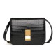 Crocodile Skin Tofu Bag Box Feminine Flight Attendant Niche Design Single Shoulder Diagonal Cross Small Square Trendy Bag Autumn