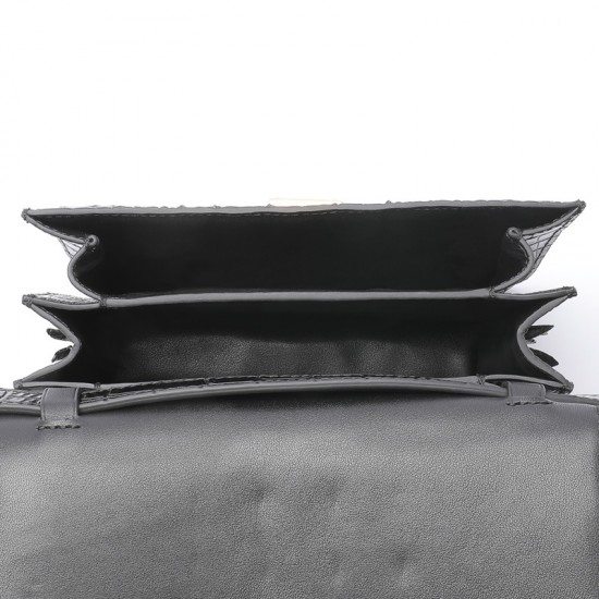Crocodile Skin Tofu Bag Box Feminine Flight Attendant Niche Design Single Shoulder Diagonal Cross Small Square Trendy Bag Autumn