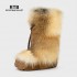 The 2025 Winter Cross-border Bestseller Long Snow Boots for Women Are EVA Foam and Rubber-soled fox Fur Anti-slip