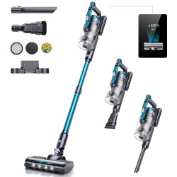 In Stock Buture VC60 450W 38KPA Suction 1.5L Handheld Carpet Stick Wireless Cordless Vacuum Cleaner for Carpet with LED Light