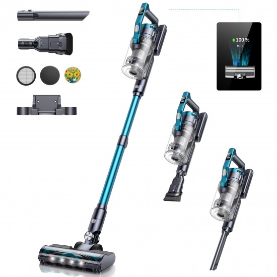 In Stock Buture VC60 450W 38KPA Suction 1.5L Handheld Carpet Stick Wireless Cordless Vacuum Cleaner for Carpet with LED Light