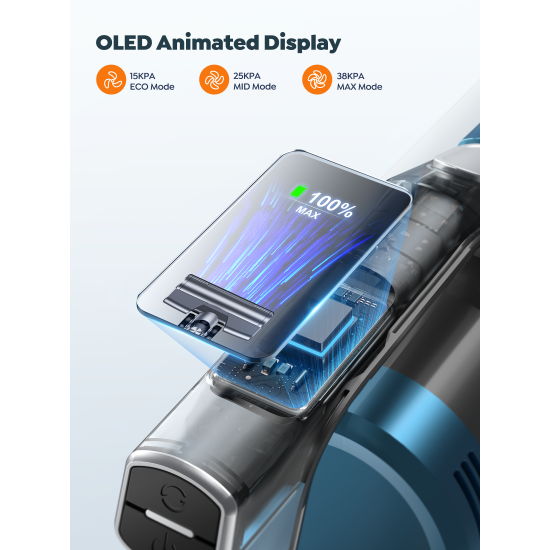 In Stock Buture VC60 450W 38KPA Suction 1.5L Handheld Carpet Stick Wireless Cordless Vacuum Cleaner for Carpet with LED Light