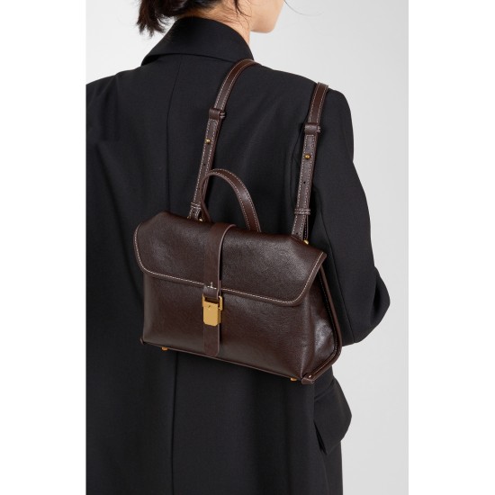 Top-grain Cowhide Retro Messenger Bag, Women's Large-capacity Handbag, Autumn Commuting Cross-body Bag