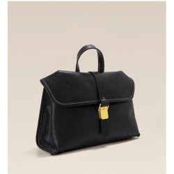 Top-grain Cowhide Retro Messenger Bag, Women's Large-capacity Handbag, Autumn Commuting Cross-body Bag