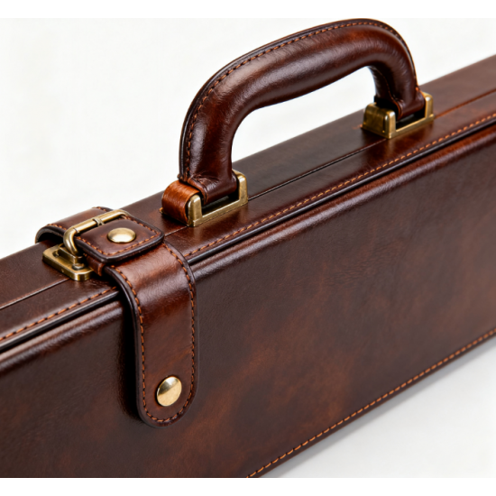 Stylish Premium Leather Pool Cue Case Handbag-Style Design for Cue Storage and Transportation