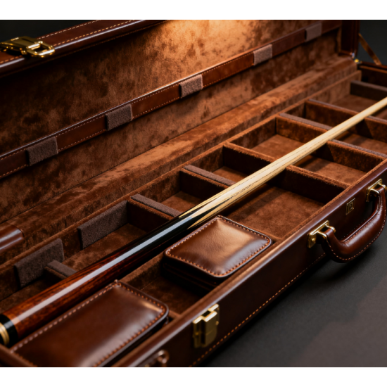 Stylish Premium Leather Pool Cue Case Handbag-Style Design for Cue Storage and Transportation