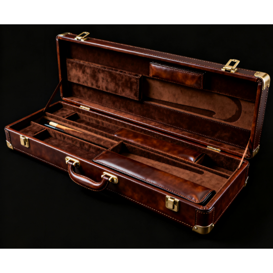 Stylish Premium Leather Pool Cue Case Handbag-Style Design for Cue Storage and Transportation