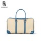 Lightweight Large Capacity Short Distance Men Travel Storage Handbag Canvas Spliced Genuine Leather Duffle Bag Custom logo