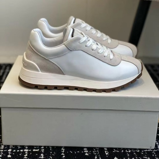 The New High-quality Genuine Leather Two-tone Sports Shoes Are Breathable, Comfortable, Versatile and Casual Men's Shoes