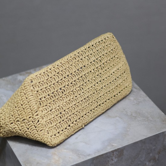 Factory Private Customization Elegant Temperament Style Brown Lafite Grass Weaving Women's Shoulder Bags Handbags Designer Bags