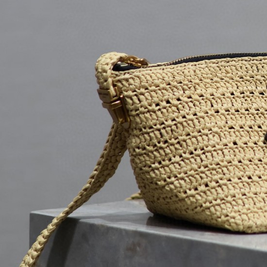 Factory Private Customization Elegant Temperament Style Brown Lafite Grass Weaving Women's Shoulder Bags Handbags Designer Bags