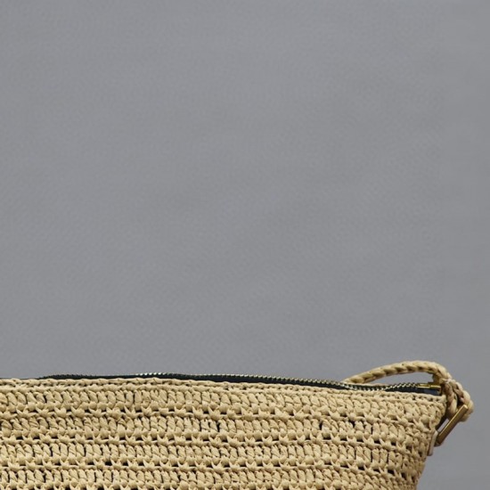 Factory Private Customization Elegant Temperament Style Brown Lafite Grass Weaving Women's Shoulder Bags Handbags Designer Bags