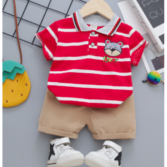 Clearance Price Boys 1-4 Years Old Short Sleeve Set Cotton Baby Clothes Summer Two-Piece Children's Sportswear