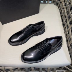 New High-quality Men's Leather Shoes, Thick-soled Casual Round-toe Business Shoes