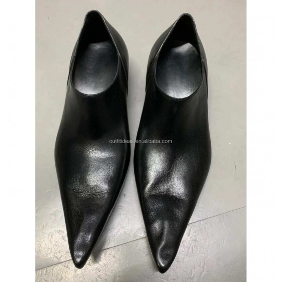 Extra Pointed Toe Leather Oxfords Large Volume Men Heel Shoes Black Women Party Wedding Dress Shoes for Men Pointed Toe Shoes