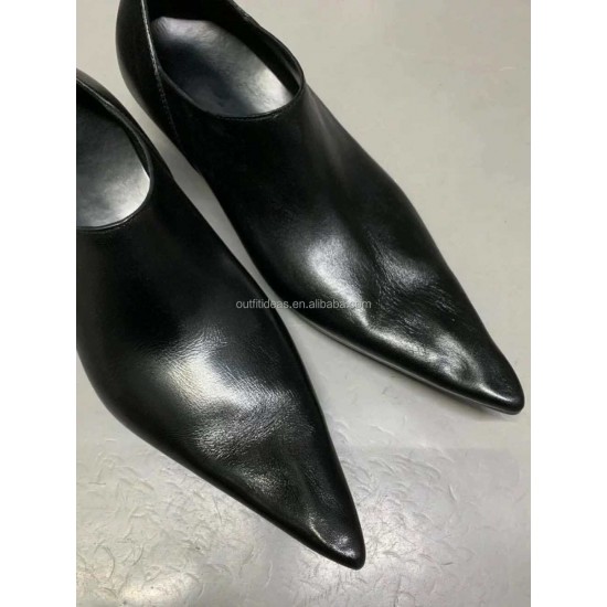 Extra Pointed Toe Leather Oxfords Large Volume Men Heel Shoes Black Women Party Wedding Dress Shoes for Men Pointed Toe Shoes