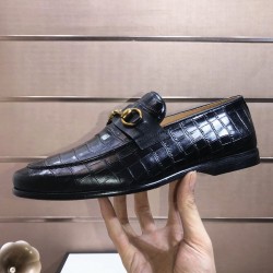 Leather Loafers Men's Shoes Beanie Shoes Business Slip-on Fashion Brand crocodile Print Business Leather Shoes