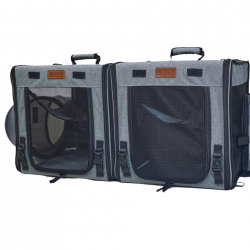 Dual Tunnel Oxford Material Pet Carrier Backpack Fashionable Solid Pattern Zipper Closure Free Travel Double Channel Dog Bag