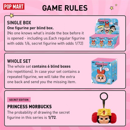 Original Crybaby Powerpuff Girls Series PVC Vinyl Plush Doll Pendant Keychain Random Action Figures in Mystery Boxes