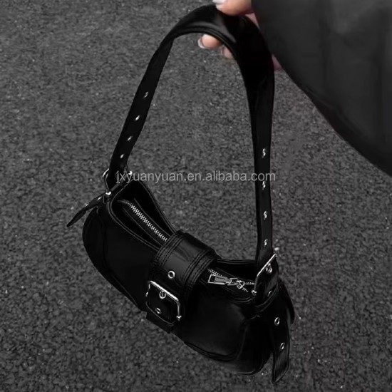 New Fashionable Underarm Bag for Girls, Hot Girl Motorcycle Bag, Genuine Leather Single-shoulder Cross-body Bag