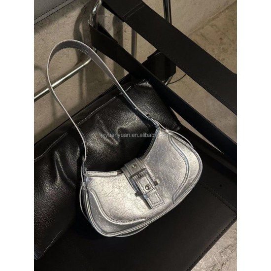 New Fashionable Underarm Bag for Girls, Hot Girl Motorcycle Bag, Genuine Leather Single-shoulder Cross-body Bag