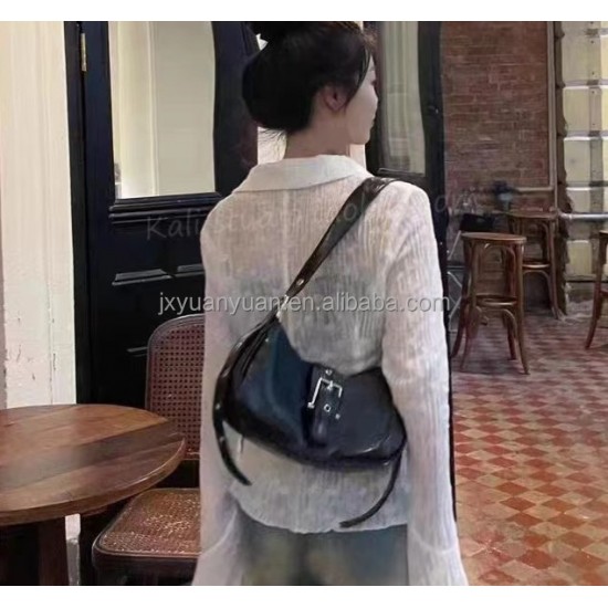 New Fashionable Underarm Bag for Girls, Hot Girl Motorcycle Bag, Genuine Leather Single-shoulder Cross-body Bag