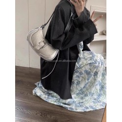 New Fashionable Underarm Bag for Girls, Hot Girl Motorcycle Bag, Genuine Leather Single-shoulder Cross-body Bag