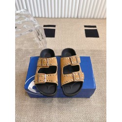 Genuine Leather Retro Rivet Haken Shoes Women's Doubles Buckle Thick Sole Fashionable Casual Roman Strap Sandals