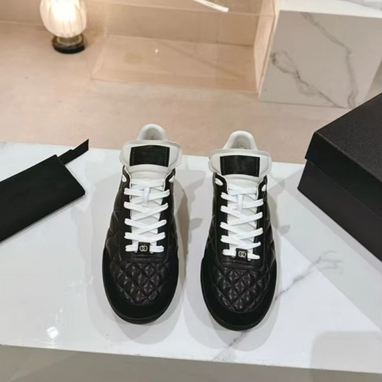 Genuine Leather  Agan Sports Shoes for Women Color Blocked Panda Shoes, Round Toe Casual German Training Women Shoes