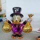 Multi-Colored Resin Crafts Decorative Duck Statue Pop Arts Chrome-Plated Duck with Money Bag Sculpture for Indoor Decoration