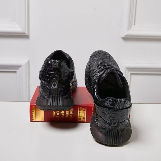 100% crocodile skin men's casual coconut shoes - crocodile skull design genuine leather sports shoes