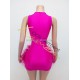 Ocstrade New Elegant Beading Purple Feathers Short Prom Dresses 2025 Sexy Rhinestone Birthday Dress for Women Party Club Night