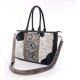Women's Cowhide Hairon Leather Tote Bag with Adjustable Tooled Western Style Shoulder Strap Purse