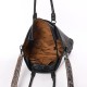 Women's Cowhide Hairon Leather Tote Bag with Adjustable Tooled Western Style Shoulder Strap Purse