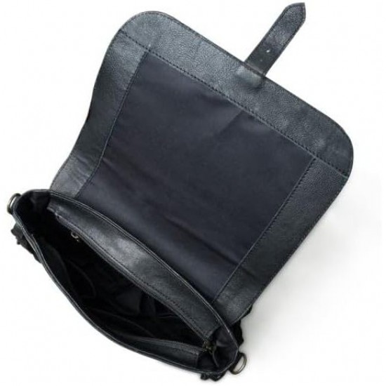 Women's Cowhide NDM Leather Crossbody Bag with Adjustable Strap Hand-Tooled Bull Rider Fringe Design Women's Shoulder Bag