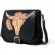 Women's Cowhide NDM Leather Crossbody Bag with Adjustable Strap Hand-Tooled Bull Rider Fringe Design Women's Shoulder Bag