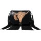 Women's Cowhide NDM Leather Crossbody Bag with Adjustable Strap Hand-Tooled Bull Rider Fringe Design Women's Shoulder Bag
