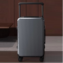 Customized Full Aluminum Alloy Trolley Travel Bag Wide Handle Trolley Case Business Metal Luggage 20/24inch Carry on Suitcase