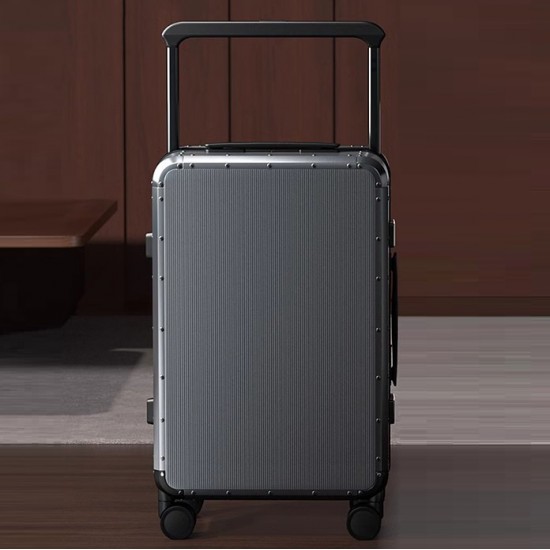 Customized Full Aluminum Alloy Trolley Travel Bag Wide Handle Trolley Case Business Metal Luggage 20/24inch Carry on Suitcase