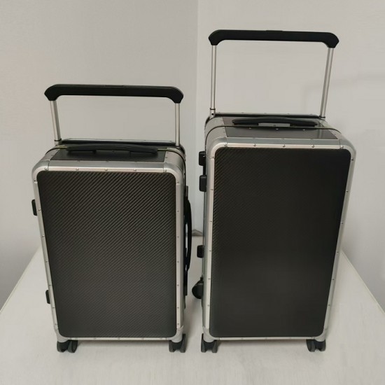 Customized Full Aluminum Alloy Trolley Travel Bag Wide Handle Trolley Case Business Metal Luggage 20/24inch Carry on Suitcase